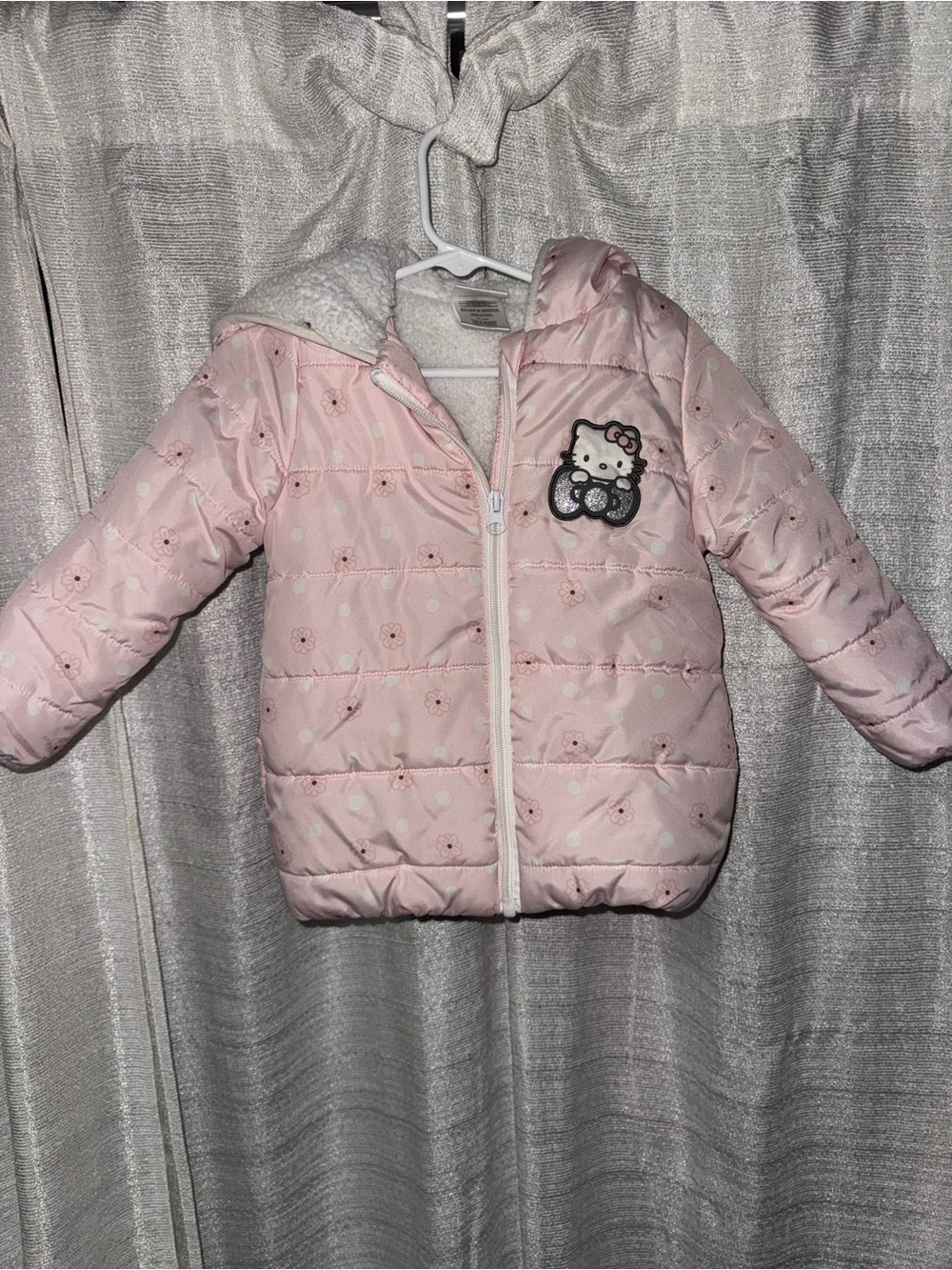 Hello Kitty Light Pink Hooded Puffer Coat for Kids